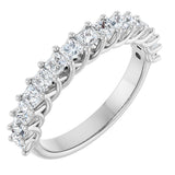 14K Gold Square Natural Diamond Woven-Design Anniversary Band – 1/2–1 1/3 CTW - White Gold