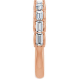 10K Gold Straight Baguette Natural Diamond Woven-Design Anniversary Band – 1/3–7/8 CTW - Rose Gold - view 4