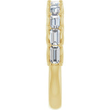 10K Gold Straight Baguette Natural Diamond Woven-Design Anniversary Band – 1/3–7/8 CTW - Yellow Gold - view 4