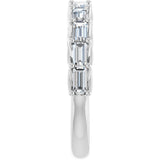 10K Gold Straight Baguette Natural Diamond Woven-Design Anniversary Band – 1/3–7/8 CTW - White Gold - view 4