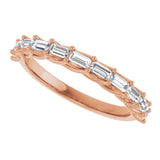 10K Gold Straight Baguette Natural Diamond Woven-Design Anniversary Band – 1/3–7/8 CTW - Rose Gold - view 5