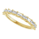 10K Gold Straight Baguette Natural Diamond Woven-Design Anniversary Band – 1/3–7/8 CTW - Yellow Gold - view 5