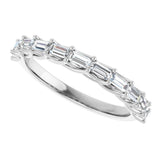 10K Gold Straight Baguette Natural Diamond Woven-Design Anniversary Band – 1/3–7/8 CTW - White Gold - view 5