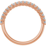 10K Gold Round Lab-Grown Diamond Woven-Design Anniversary Band – 1/8–1/3 CTW - Rose Gold - view 2
