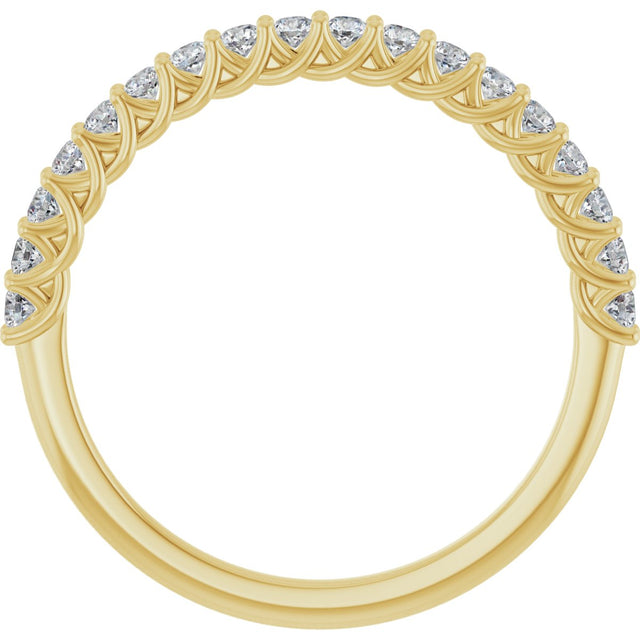 10K Gold Round Lab-Grown Diamond Woven-Design Anniversary Band – 1/8–1/3 CTW - Yellow Gold - view 2