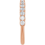 10K Gold Round Lab-Grown Diamond Woven-Design Anniversary Band – 1/2–1 1/3 CTW - Rose Gold - view 4