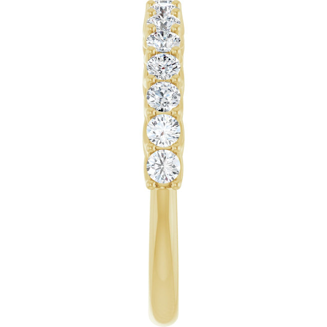 10K Gold Round Lab-Grown Diamond Woven-Design Anniversary Band – 1/2–1 1/3 CTW - Yellow Gold - view 4