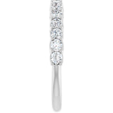 10K Gold Round Natural Diamond Woven-Design Anniversary Band – 3/8–1 1/3 CTW - White Gold - view 4