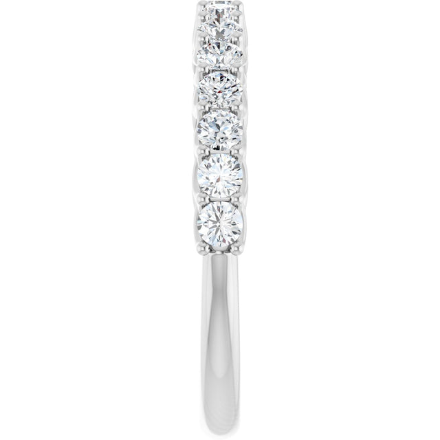 10K Gold Round Lab-Grown Diamond Woven-Design Anniversary Band – 1/2–1 1/3 CTW - White Gold - view 4