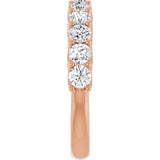 10K Gold Round Natural Diamond Woven-Design Anniversary Band – 3/8–1 1/3 CTW - Rose Gold - view 4