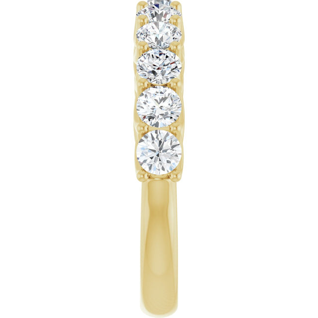 10K Gold Round Lab-Grown Diamond Woven-Design Anniversary Band – 1/2–1 1/3 CTW - Yellow Gold - view 4