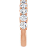 10K Gold Round Lab-Grown Diamond Woven-Design Anniversary Band – 1 1/2–3 CTW - Rose Gold - view 4