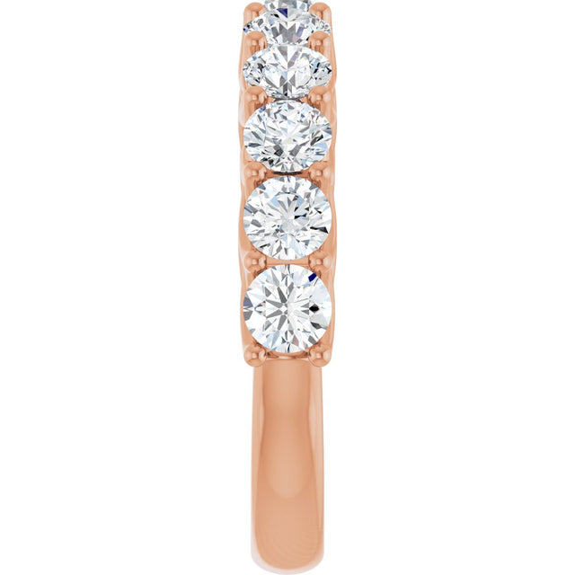 10K Gold Round Lab-Grown Diamond Woven-Design Anniversary Band – 1 1/2–3 CTW - Rose Gold - view 4