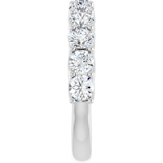 10K Gold Round Lab-Grown Diamond Woven-Design Anniversary Band – 1 1/2–3 CTW - White Gold - view 4