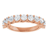 10K Gold Round Lab-Grown Diamond Woven-Design Anniversary Band – 1 1/2–3 CTW - Rose Gold - view 3