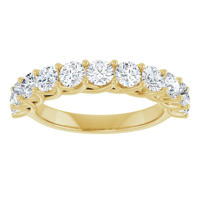 10K Gold Round Lab-Grown Diamond Woven-Design Anniversary Band – 1 1/2–3 CTW - Yellow Gold - view 3