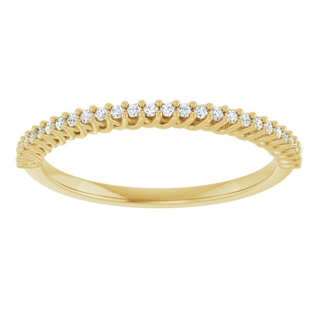 10K Gold Round Natural Diamond Woven-Design Anniversary Band – 1/8–1/3 CTW - Yellow Gold - view 3
