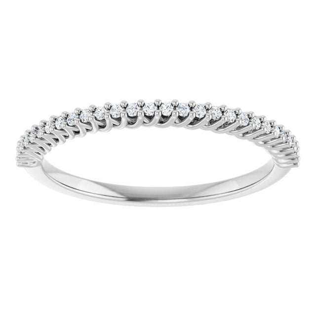 10K Gold Round Lab-Grown Diamond Woven-Design Anniversary Band – 1/8–1/3 CTW - White Gold - view 3