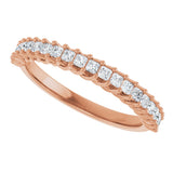 10K Gold Square Lab-Grown Diamond Woven-Design Anniversary Band – 1/3–1 1/4 CTW - Rose Gold - view 5