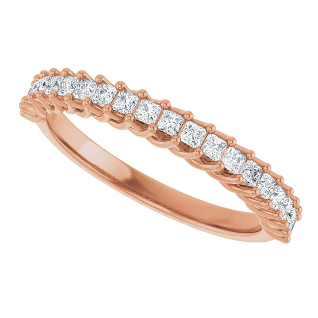 10K Gold Square Lab-Grown Diamond Woven-Design Anniversary Band – 1/3–1 1/4 CTW - Rose Gold - view 5