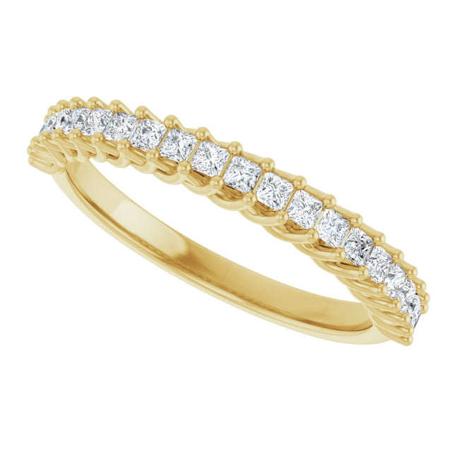 10K Gold Square Lab-Grown Diamond Woven-Design Anniversary Band – 1/3–1 1/4 CTW - Yellow Gold - view 5