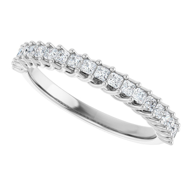 10K Gold Square Natural Diamond Woven-Design Anniversary Band – 1/3–1 1/3 CTW - White Gold - view 5
