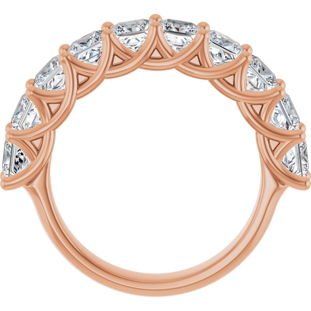 10K Gold Square Lab-Grown Diamond Woven-Design Anniversary Band – 1 3/8–4 CTW - Rose Gold - view 2