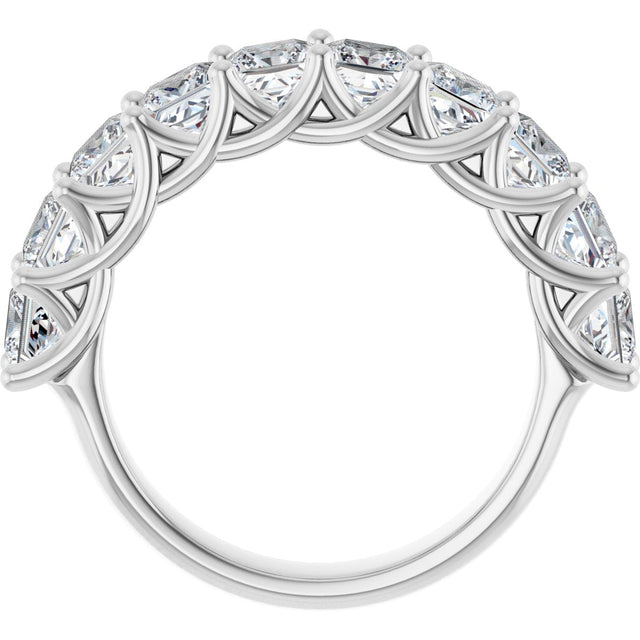 10K Gold Square Natural Diamond Woven-Design Anniversary Band – 1 3/4–3 9/10 CTW - White Gold - view 2