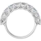 10K Gold Square Lab-Grown Diamond Woven-Design Anniversary Band – 1 3/8–4 CTW - White Gold - view 2