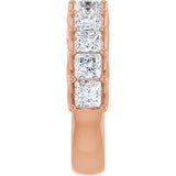 10K Gold Square Natural Diamond Woven-Design Anniversary Band – 1 3/4–3 9/10 CTW - Rose Gold - view 4