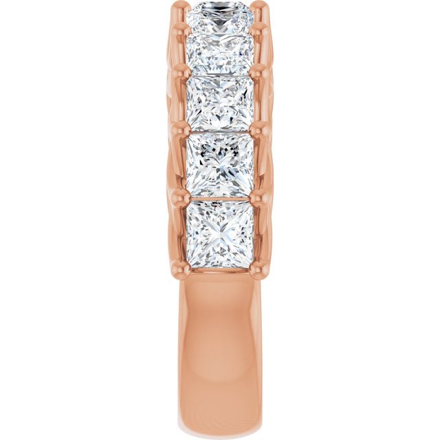 10K Gold Square Lab-Grown Diamond Woven-Design Anniversary Band – 1 3/8–4 CTW - Rose Gold - view 4