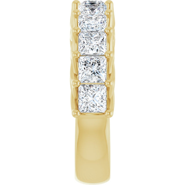10K Gold Square Natural Diamond Woven-Design Anniversary Band – 1 3/4–3 9/10 CTW - Yellow Gold - view 4