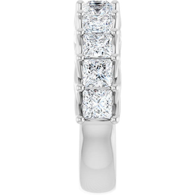 10K Gold Square Lab-Grown Diamond Woven-Design Anniversary Band – 1 3/8–4 CTW - White Gold - view 4