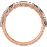 10K Gold Straight Baguette Natural Diamond Woven-Design Anniversary Band – 1/3–7/8 CTW - Rose Gold - view 2