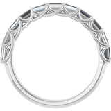 10K Gold Straight Baguette Natural Diamond Woven-Design Anniversary Band – 1/3–7/8 CTW - White Gold - view 2