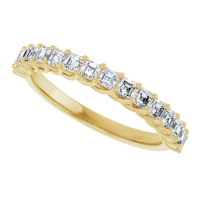 14K Gold Asscher Natural Diamond Woven-Design Anniversary Band – 3/4–1 1/8 CTW - Yellow Gold - view 5