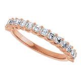 14K Gold Asscher Natural Diamond Woven-Design Anniversary Band – 3/4–1 1/8 CTW - Rose Gold - view 5