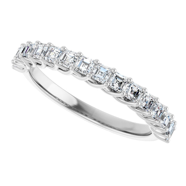 Platinum Asscher Natural Diamond Woven-Design Anniversary Band – 3/4–1 1/8 CTW - view 5