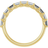 10K Gold Straight Baguette Natural Diamond Woven-Design Anniversary Band – 1/3–7/8 CTW - Yellow Gold - view 2