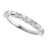 10K Gold Straight Baguette Lab-Grown Diamond Woven-Design Anniversary Band – 1/3–5/8 CTW - White Gold - view 5