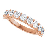 10K Gold Round Natural Diamond Woven-Design Anniversary Band – 1 5/8–2 3/4 CTW - Rose Gold - view 5