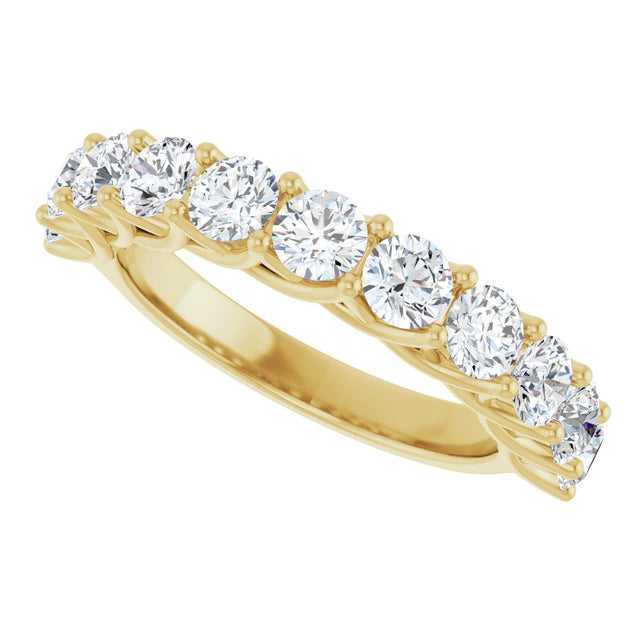 10K Gold Round Natural Diamond Woven-Design Anniversary Band – 1 5/8–2 3/4 CTW - Yellow Gold - view 5
