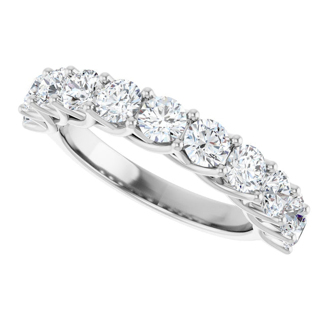 10K Gold Round Lab-Grown Diamond Woven-Design Anniversary Band – 1 1/2–3 CTW - White Gold - view 5