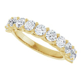 10K Gold Round Natural Diamond Woven-Design Anniversary Band – 1 5/8–2 3/4 CTW - Yellow Gold - view 5
