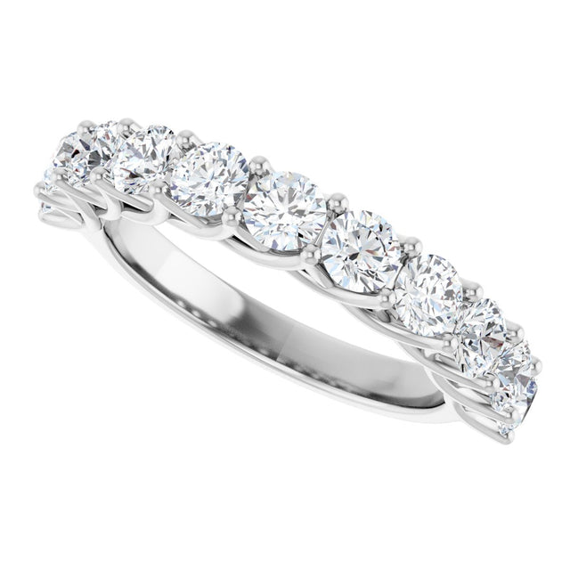 10K Gold Round Lab-Grown Diamond Woven-Design Anniversary Band – 1 1/2–3 CTW - White Gold - view 5