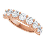 10K Gold Round Natural Diamond Woven-Design Anniversary Band – 1 5/8–2 3/4 CTW - Rose Gold - view 5
