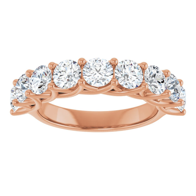 10K Gold Round Lab-Grown Diamond Woven-Design Anniversary Band – 1 1/2–3 CTW - Rose Gold - view 3