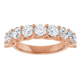 10K Gold Round Natural Diamond Woven-Design Anniversary Band – 1 5/8–2 3/4 CTW - Rose Gold - view 3