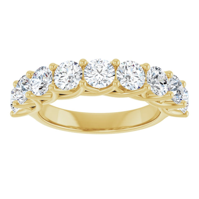10K Gold Round Lab-Grown Diamond Woven-Design Anniversary Band – 1 1/2–3 CTW - Yellow Gold - view 3