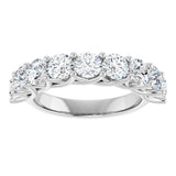 10K Gold Round Natural Diamond Woven-Design Anniversary Band – 1 5/8–2 3/4 CTW - White Gold - view 3